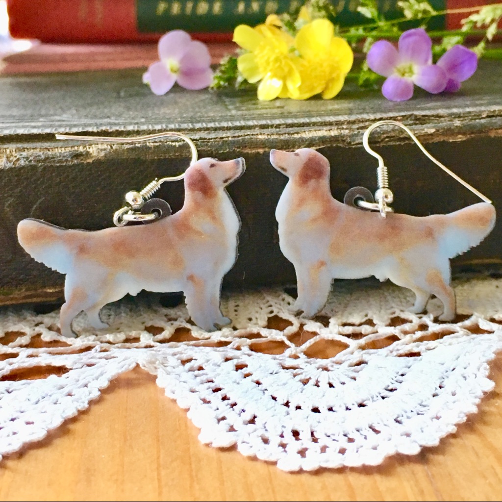 Acrylic EarringsGolden RetrieverDog EarringsNwt 16$
